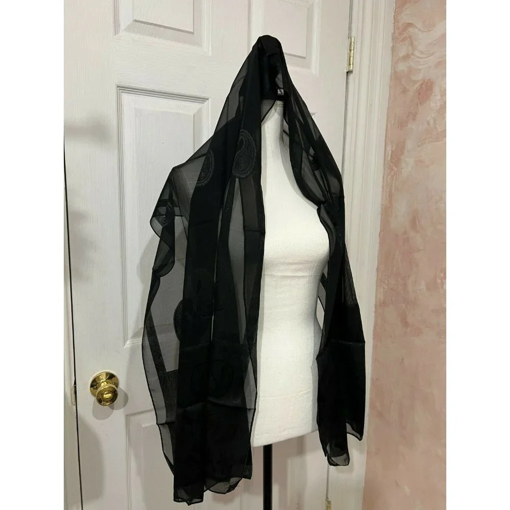 Black color‎ sheer scarf New100% polyester